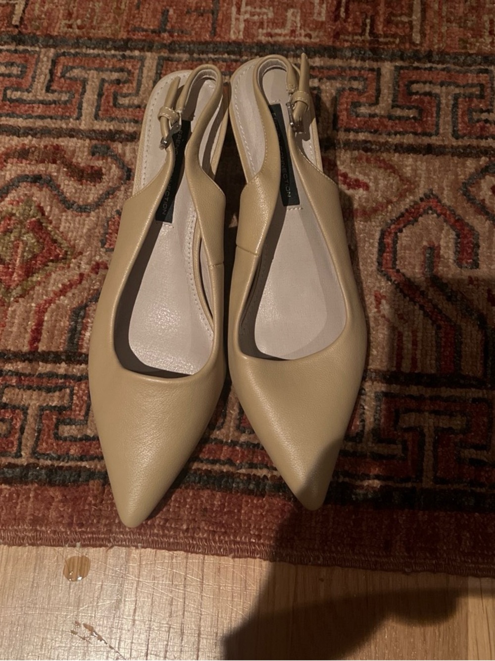 French Connection Pointed Slingback Heels in Tan